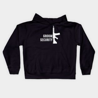 Groom Security (Bachelor Party / Stag Night / Rifle / White) Kids Hoodie